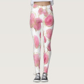 Roze rozen leggings (Voorkant)