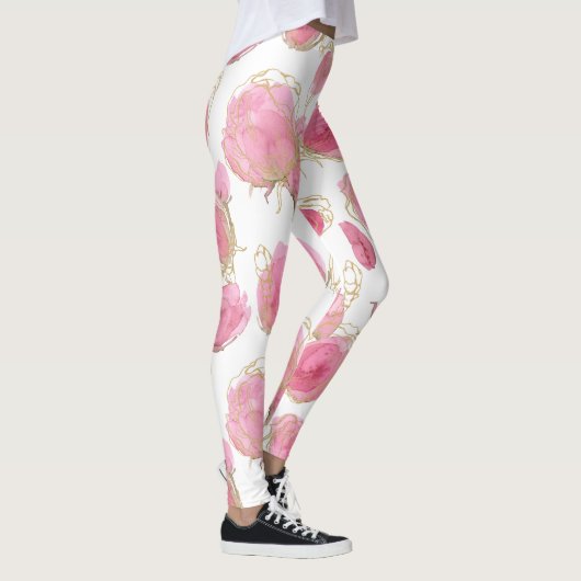 Roze rozen leggings (Rechts)