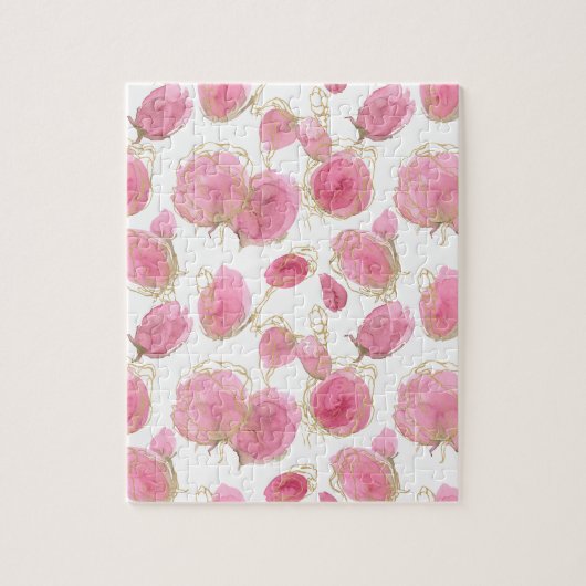 Roze rozen legpuzzel (Verticaal)