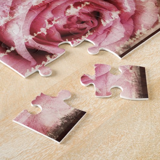 roze rozen legpuzzel (Zijkant)