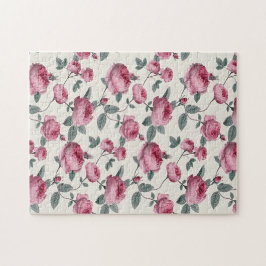 Roze rozen legpuzzel (Horizontaal)