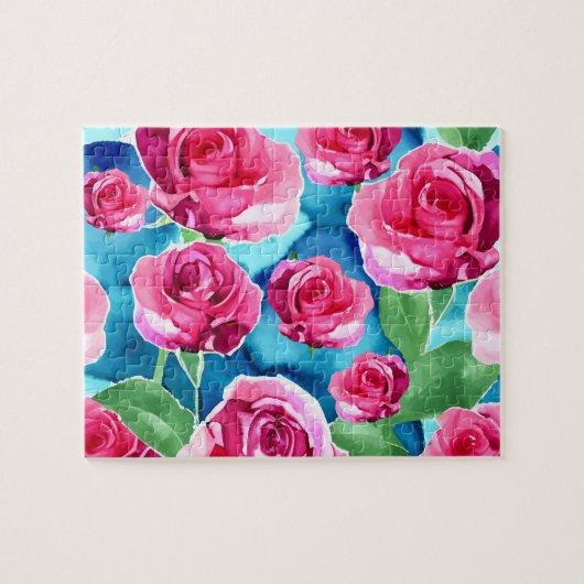 Roze Rozen Legpuzzel (Horizontaal)