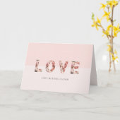 Roze rozen 'LIEFDE' Moederdag wenskaart Kaart (Gele Bloem)