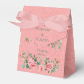 Roze Rozen Lijst Favoriete Boxen Bedankdoosjes (Voorkant Zijde)