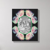 Roze rozen lijst maak je eigen foto canvas afdruk (Voorkant)