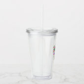 Roze Rozen Lint 60e Verjaardag Acryl Drinkbeker (Rechts)