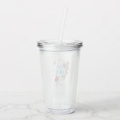 Roze Rozen Lint 60e Verjaardag Acryl Drinkbeker (Achterkant)