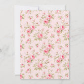 Roze Rozen Lint Bow Vrijgezellenfeest Kaart (Achterkant)