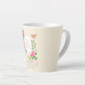 Roze Rozen Lint Chic Monogram Beige Latte Mok (Rechterhoek)