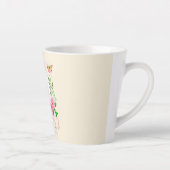 Roze Rozen Lint Chic Monogram Beige Latte Mok (Rechts)