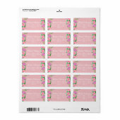 Roze Rozen lint Monogram bruiloft uitnodiging labe Etiket (Full Sheet)