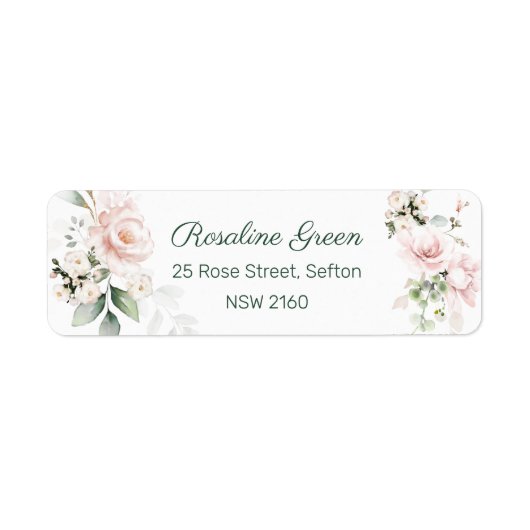 Roze Rozen Loof Retouradres Etiket (Voorkant)