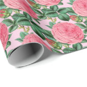 Roze  Rozen loskoppelen of cadeau Cadeaupapier (Rol Hoek)