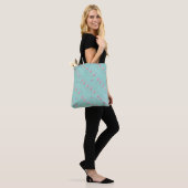 Roze rozen Love Lines Blue Green Tote Bag (Op model)
