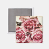  roze rozen magneet (Voorkant / Achterkant)