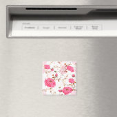 Roze rozen magneet (Insitu (Vaatwasser))