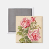  roze rozen magneet (Voorkant / Achterkant)