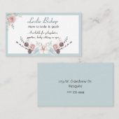  roze rozen mammembraan contactkaartje (Voorkant / Achterkant)