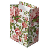   roze rozen medium cadeauzakje (Achterkant Gekanteld)