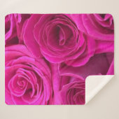 Roze rozen (medium) sherpa deken (Voorkant (horizontaal))
