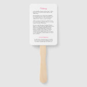  roze rozen Memorial Hand Fan Handwaaier (Achterkant)
