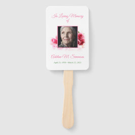  roze rozen Memorial Hand Fan Handwaaier