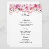 Roze Rozen Menu Kaart (Voorkant / Achterkant)