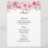 Roze Rozen Menu Kaart (Voorkant)