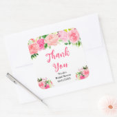 Roze rozen met blad Bruidsdouche bedankje Vierkante Sticker (Envelop)