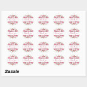 Roze rozen met blozen dank u klassieke ronde stick sticker (Vel)