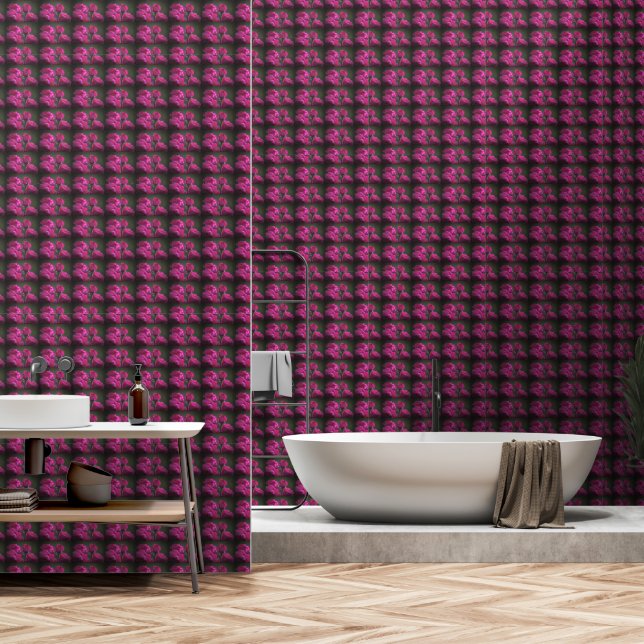 Roze rozen met dauw behang (Badkamer)