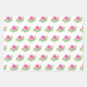 Roze rozen, met de hand geschilderd voor Waterverf Inpakpapier Vel (Voorkant 3)