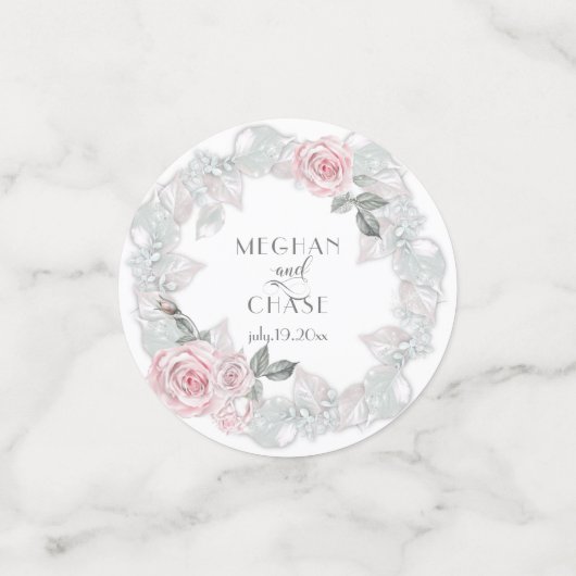 roze rozen met een grote weddenschap confetti (Kleine voorkant)