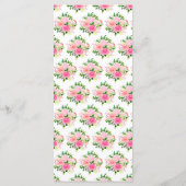 Roze rozen met gebladerte Huwelijksmenu Menu (Achterkant)