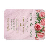 Roze rozen met Griekenland sparen de Uitnodiging v Magneet (Horizontaal)