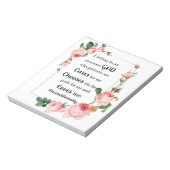 roze rozen met Inspirerend prijsopgave Notitieblok (Linkerzijde)