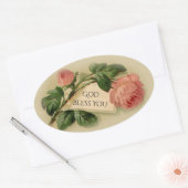 Roze  Rozen met label voor tekst (Envelop)