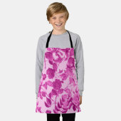 Roze rozen met lederen patroon schort (Gedragen)