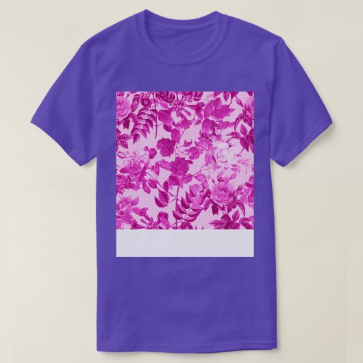 Roze rozen met lederen patroon t-shirt (Design voorkant)