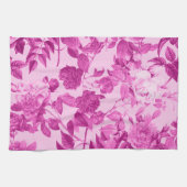 Roze rozen met lederen patroon theedoek (Horizontaal)