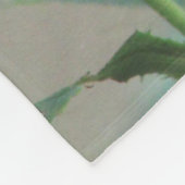 Roze rozen met lichte grijze folie fleece deken (Hoek)