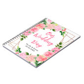 Roze Rozen met Loof Bruiloftsplanner Notitieboek (Linkerzijde)