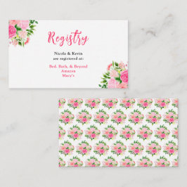 Roze Rozen met Loof Huwelijksregister Informatiekaartje