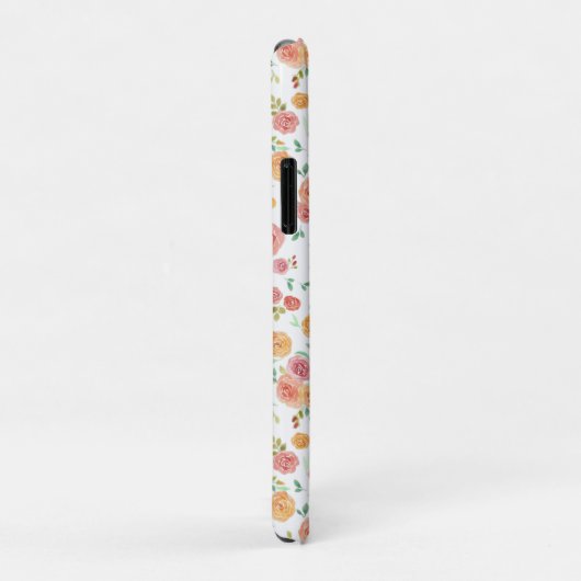 roze rozen met monogram Case-Mate iPhone case (Achterkant/rechts)