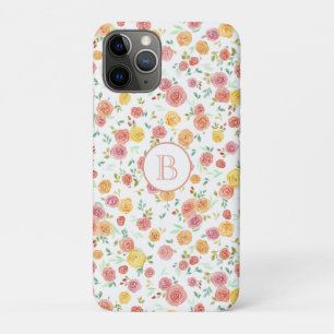  roze rozen met monogram Case-Mate iPhone case