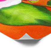 Roze rozen met oranje hedendaagse waterverf poster (Hoek)