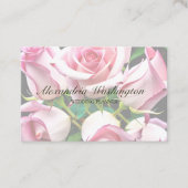 Roze rozen met QR-code Visitekaartje (Voorkant)