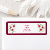 Roze rozen met vuurwapens etiket (Insitu)