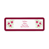 Roze rozen met vuurwapens etiket (Voorkant)