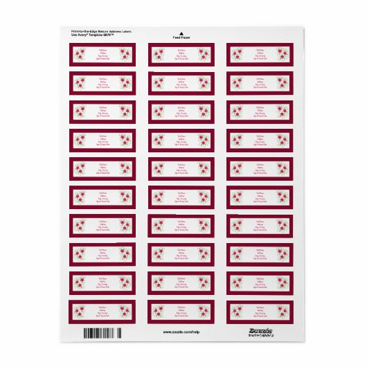 Roze rozen met vuurwapens etiket (Full Sheet)